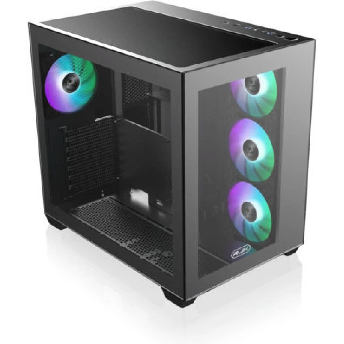 Raijintek Paean C7 TG4 Gaming Midi Tower Κουτί Υπολογιστή με Πλαϊνό Παράθυρο και RGB Φωτισμό Μαύρο