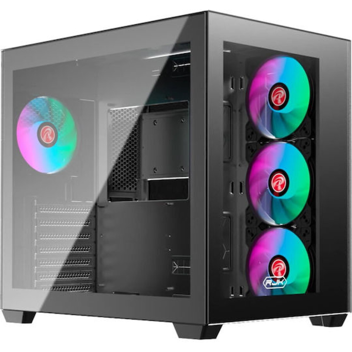 Raijintek Paean C7 TG4 Gaming Midi Tower Κουτί Υπολογιστή με Πλαϊνό Παράθυρο και RGB Φωτισμό Μαύρο