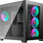 Raijintek Paean C7 TG4 Gaming Midi Tower Κουτί Υπολογιστή με Πλαϊνό Παράθυρο και RGB Φωτισμό Μαύρο