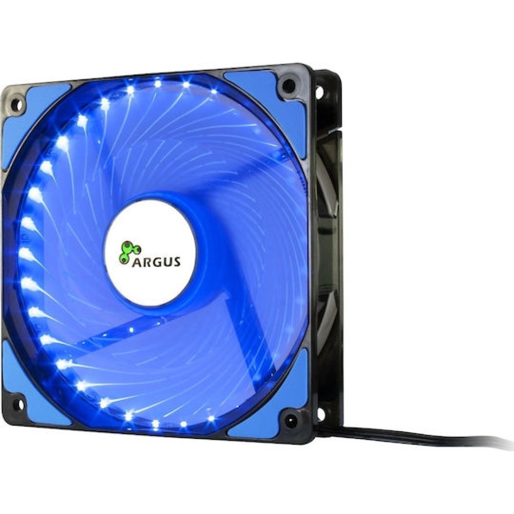 Inter-Tech L-12025 Case Fan με Μπλε Φωτισμό και Σύνδεση 3-Pin / 4-Pin Molex Μπλε