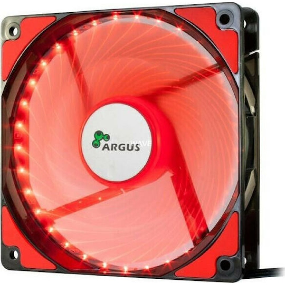 Inter-Tech L-12025 Case Fan με Κόκκινο Φωτισμό και Σύνδεση 3-Pin / 4-Pin Molex