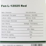 Inter-Tech L-12025 Case Fan με Κόκκινο Φωτισμό και Σύνδεση 3-Pin / 4-Pin Molex