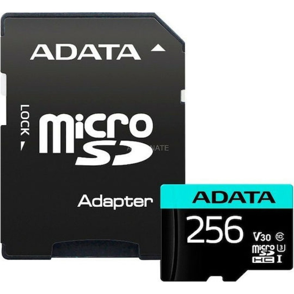 Adata Premier Pro microSDXC 256GB Class 10 U3 V30 A2 UHS-I με αντάπτορα