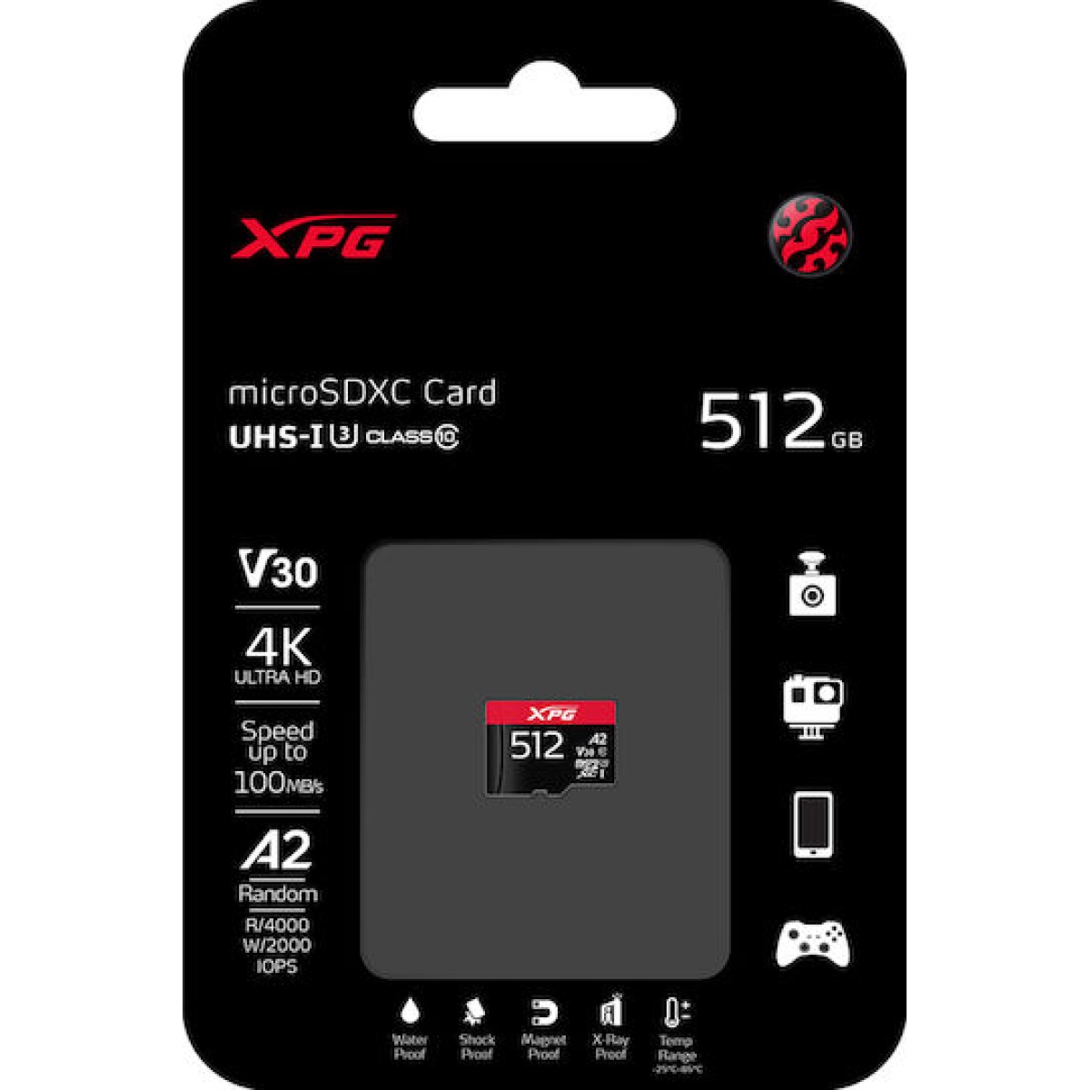 Adata XPG microSDXC 512GB Class 10 U3 V30 A2 UHS-I