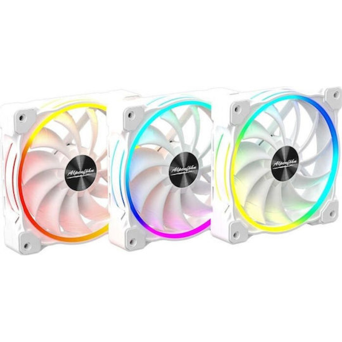 Alpenfoehn Wing Boost 3 ARGB High Speed Case Fan 120mm με Σύνδεση 4-Pin PWM 3τμχ Λευκό