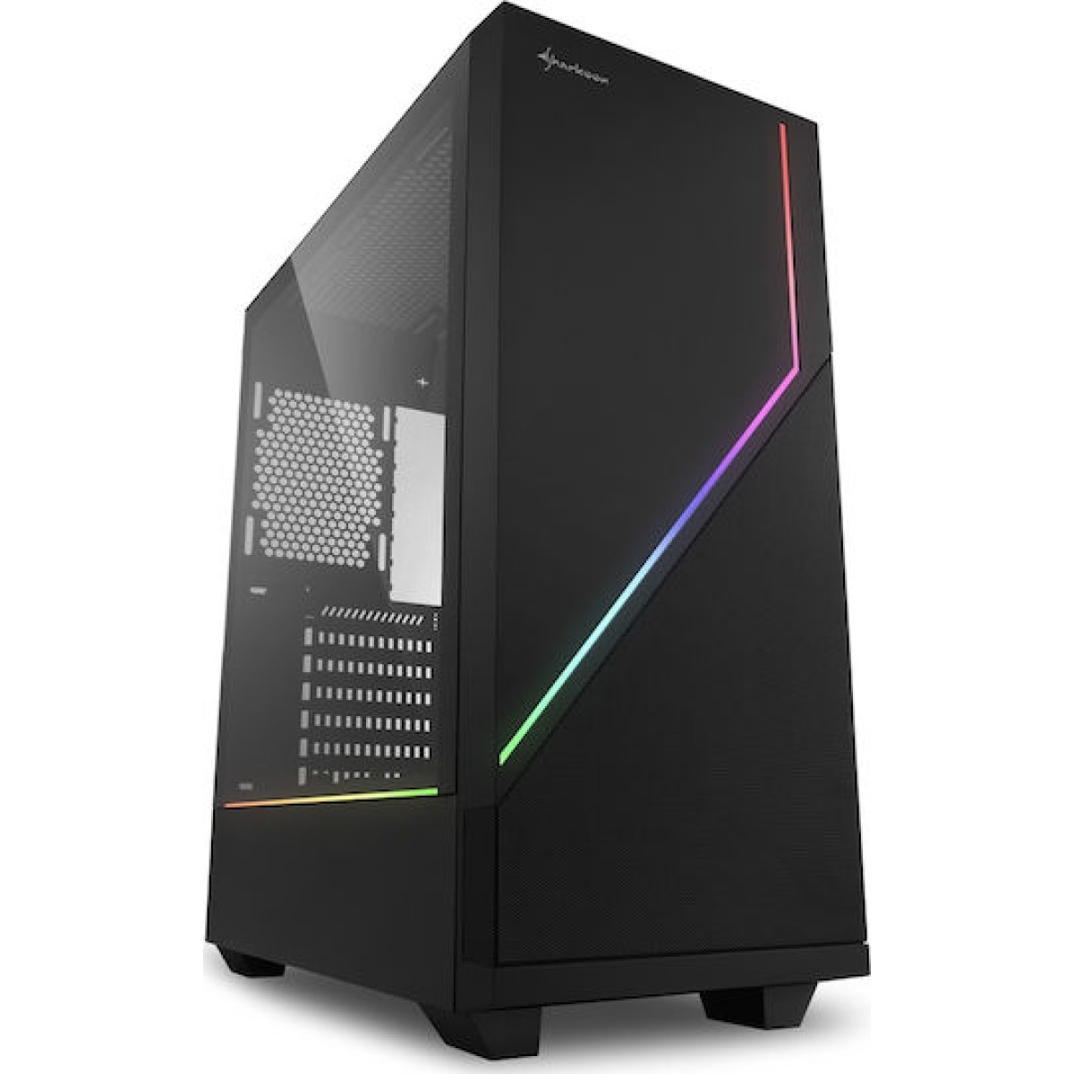 Sharkoon RGB Flow Gaming Midi Tower Κουτί Υπολογιστή με Πλαϊνό Παράθυρο Μαύρο