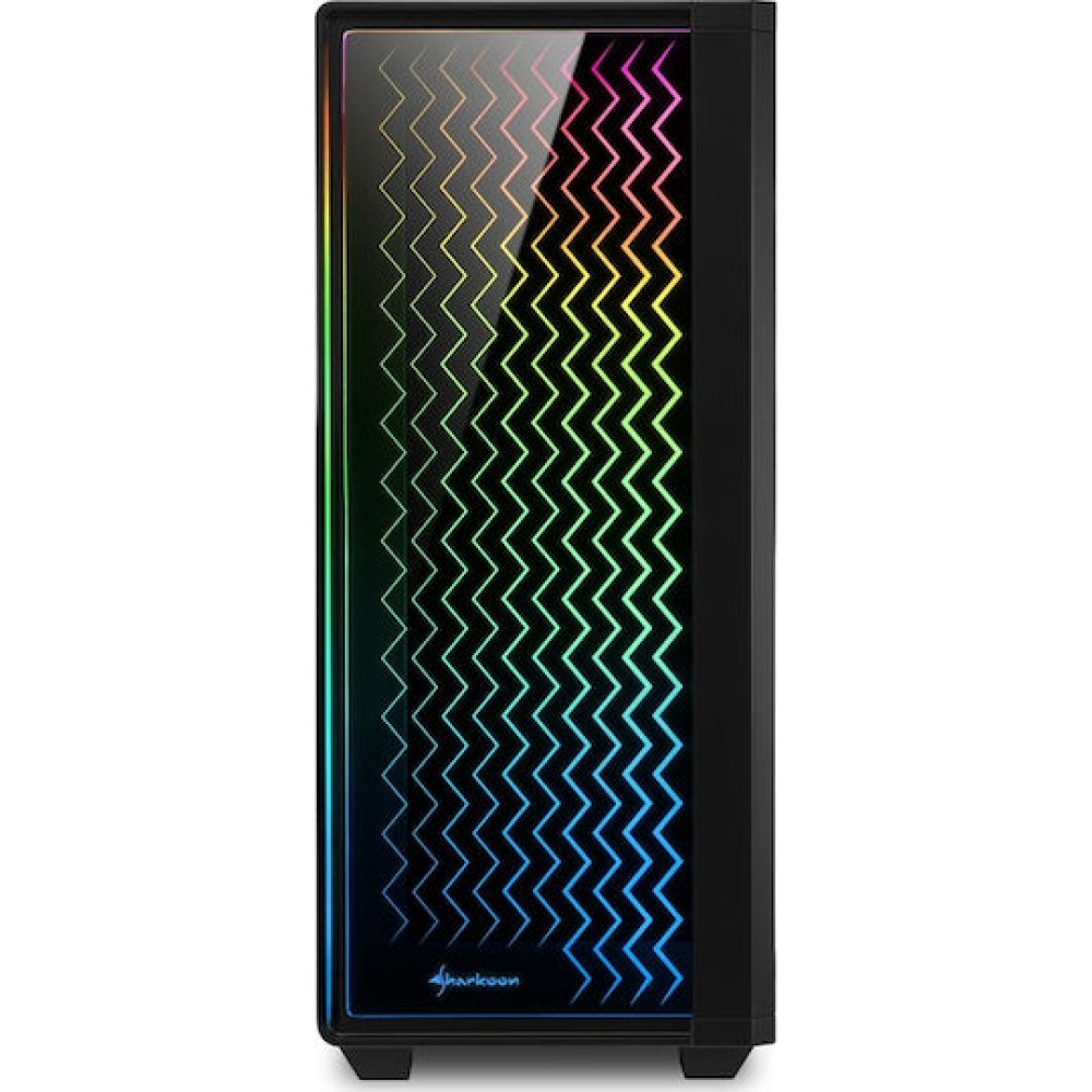 Sharkoon RGB Lit 200 Gaming Midi Tower Κουτί Υπολογιστή με Πλαϊνό Παράθυρο Μαύρο