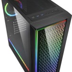 Sharkoon RGB Lit 200 Gaming Midi Tower Κουτί Υπολογιστή με Πλαϊνό Παράθυρο Μαύρο