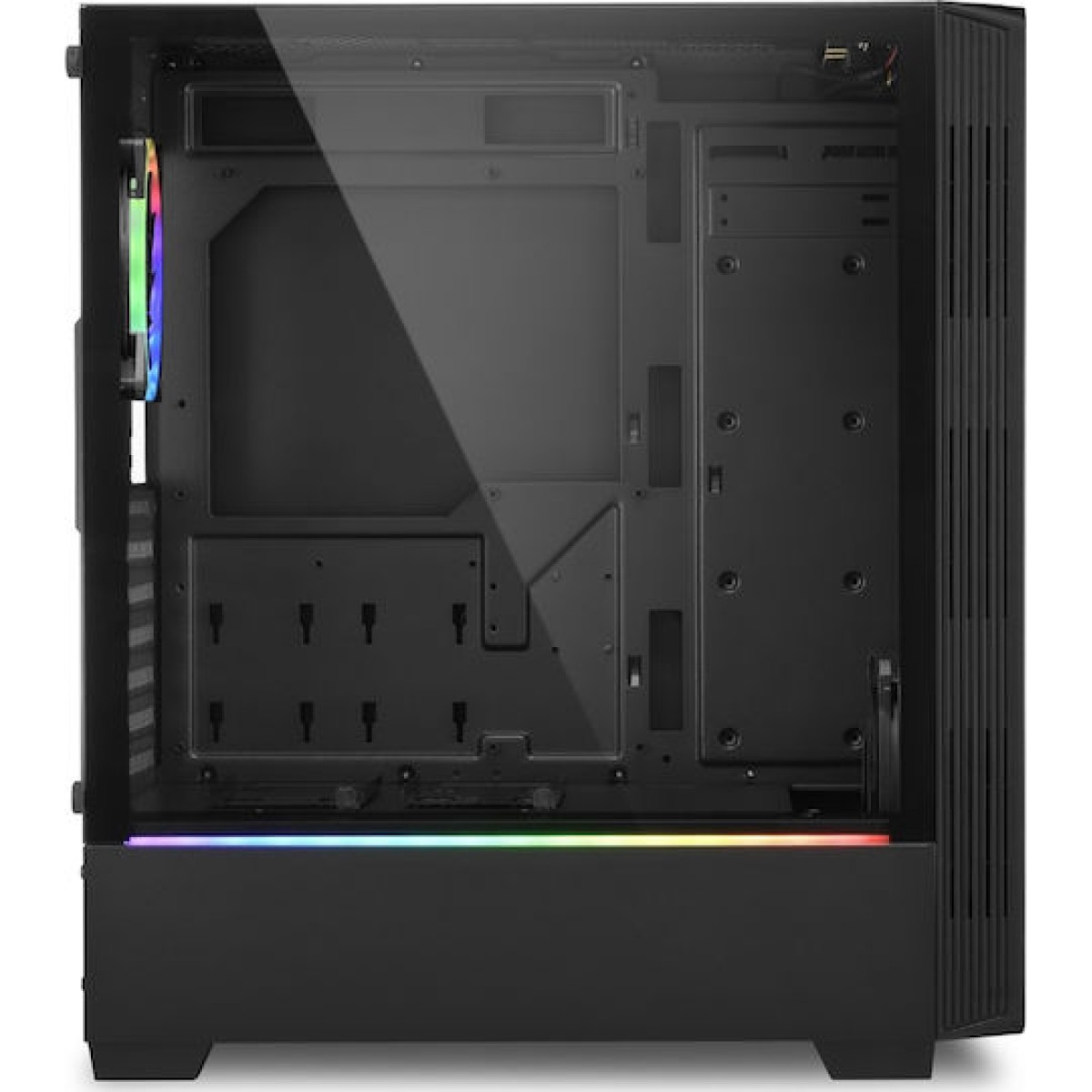 Sharkoon RGB Lit 200 Gaming Midi Tower Κουτί Υπολογιστή με Πλαϊνό Παράθυρο Μαύρο