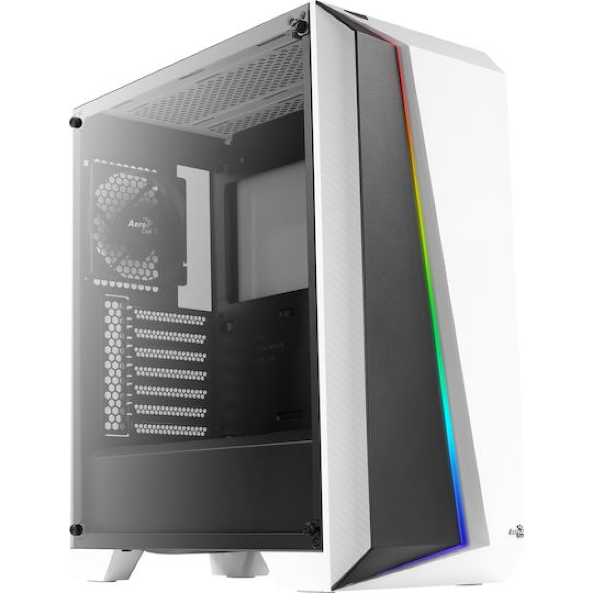 Aerocool Cylon Pro Tempered Glass Gaming Midi Tower Κουτί Υπολογιστή με Πλαϊνό Παράθυρο και RGB Φωτισμό Λευκό