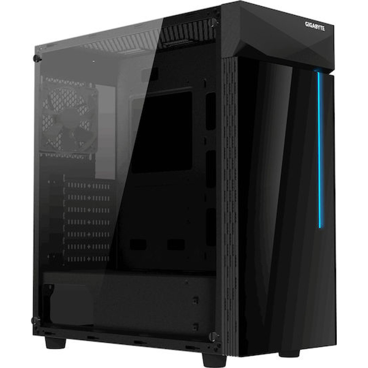 Gigabyte C200 Glass Gaming Midi Tower Κουτί Υπολογιστή με Πλαϊνό Παράθυρο και RGB Φωτισμό Μαύρο