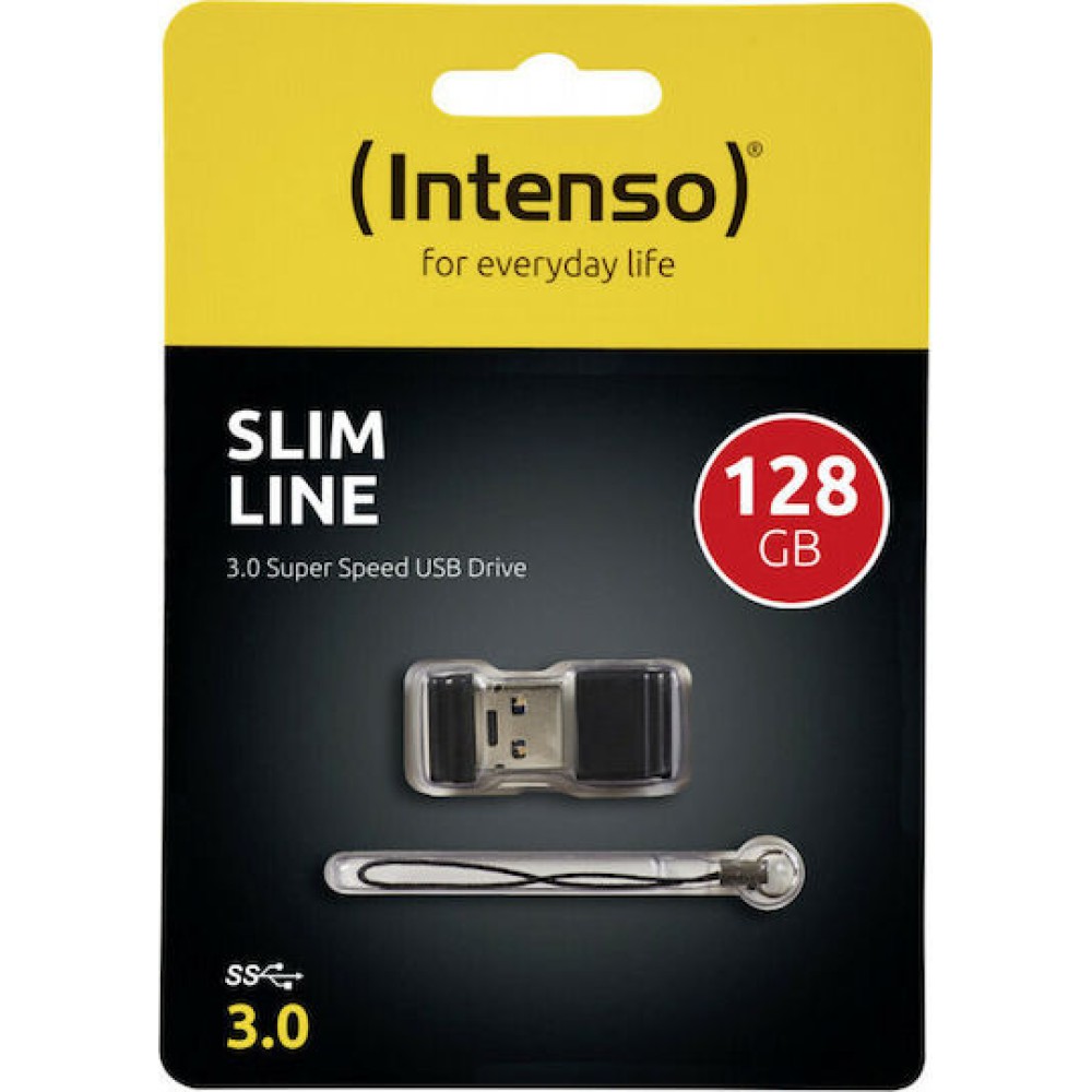 Intenso Slim Line 128GB USB 3.0 Stick Μαύρο