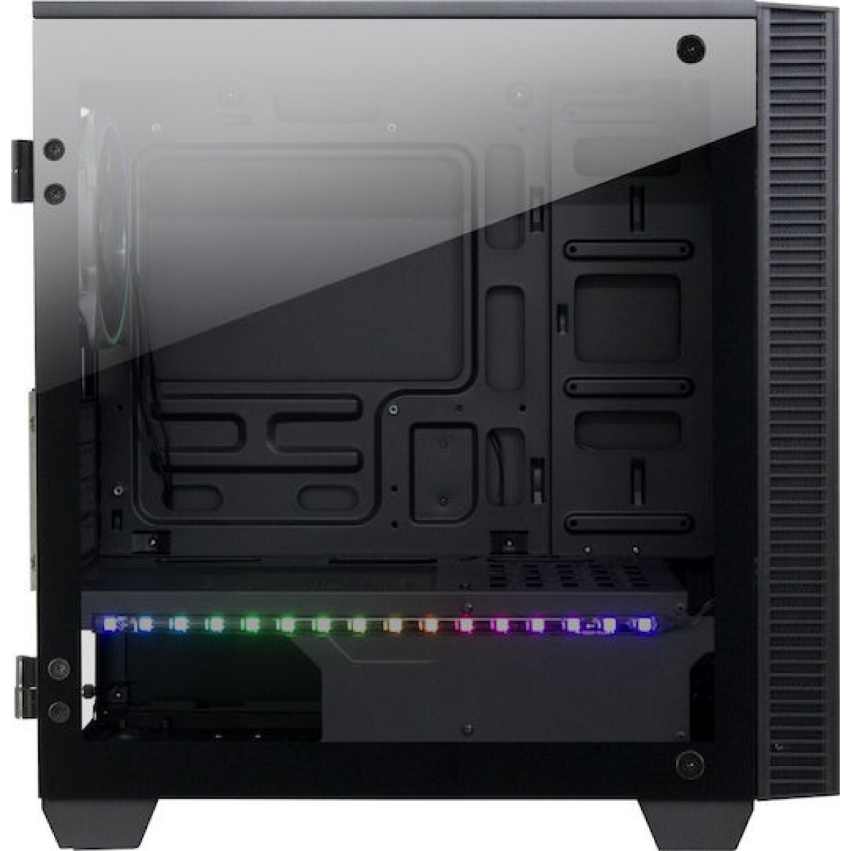 Inter-Tech X-608 Infinity Micro Gaming Midi Tower Κουτί Υπολογιστή με Πλαϊνό Παράθυρο και RGB Φωτισμό Μαύρο