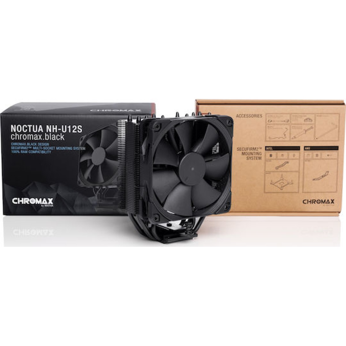 Noctua NH-U12S chromax.black Ψύκτρα Επεξεργαστή για Socket AM4/AM5/1200/115x/1700