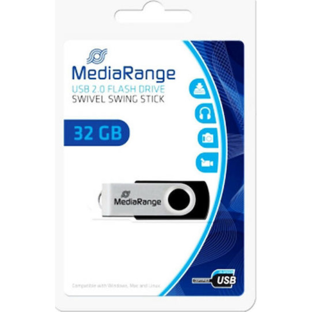 MediaRange MR911 32GB USB 2.0 Black/Silver