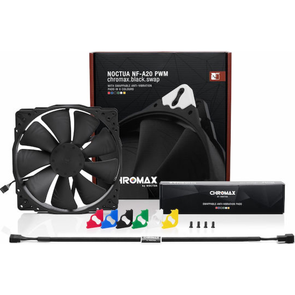 Noctua NF-A20 chromax.black.swap Case Fan 200mm με Σύνδεση 4-Pin PWM