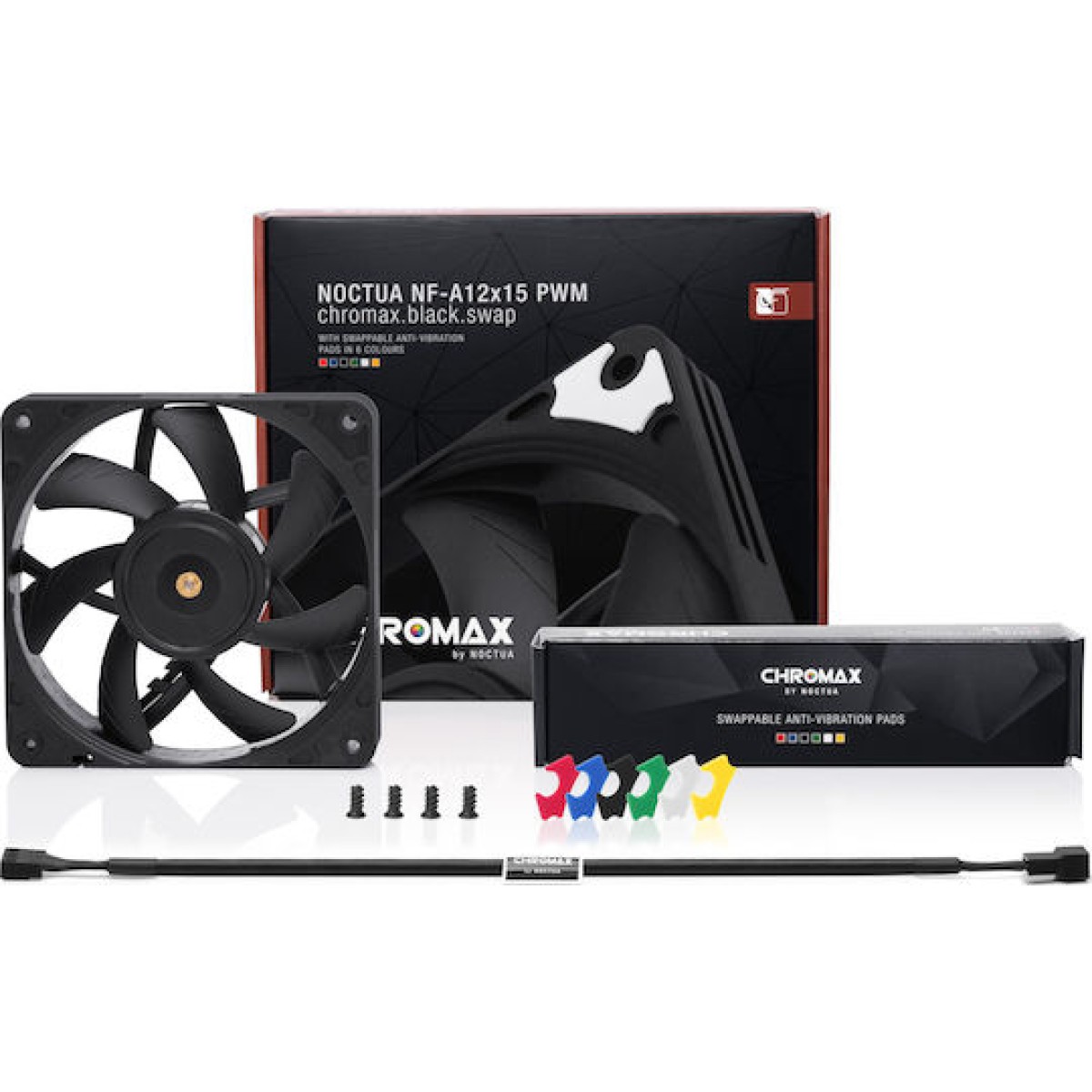 Noctua NF-A12x15 Chromax.Black.Swap Case Fan 120mm με Σύνδεση 4-Pin PWM