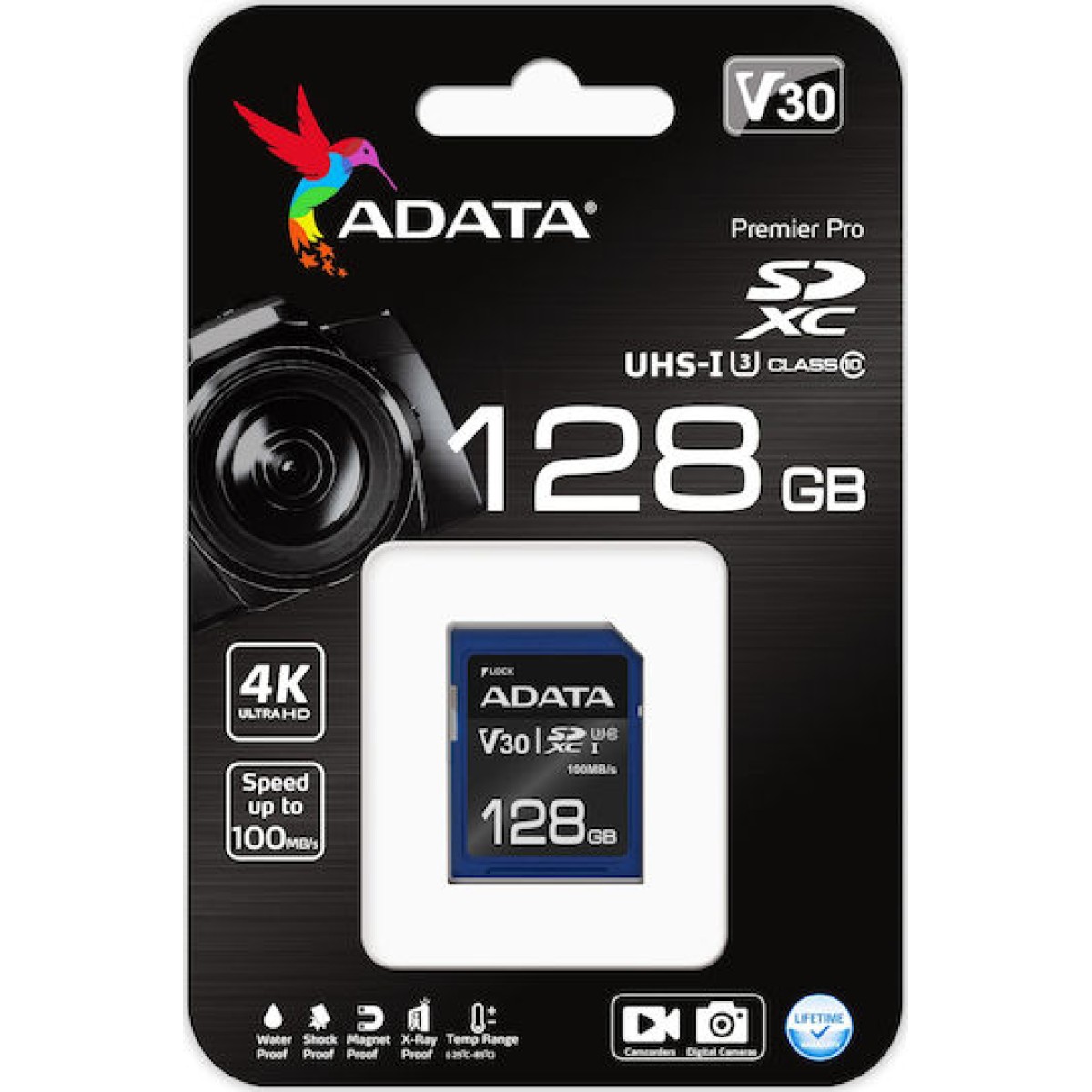 Adata Premier Pro SDXC 128GB Class 10 U3 V30 UHS-I