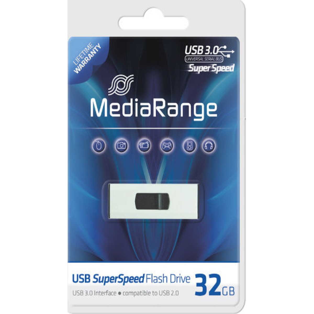 MediaRange 32GB USB 3.0 Stick Λευκό