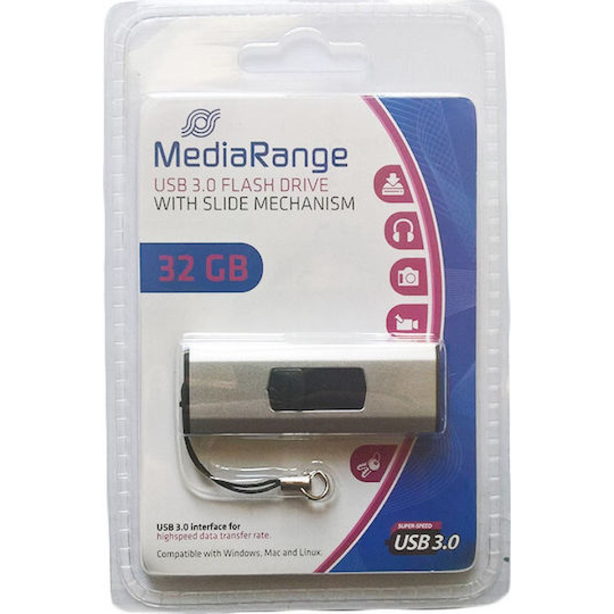 MediaRange 32GB USB 3.0 Stick Λευκό