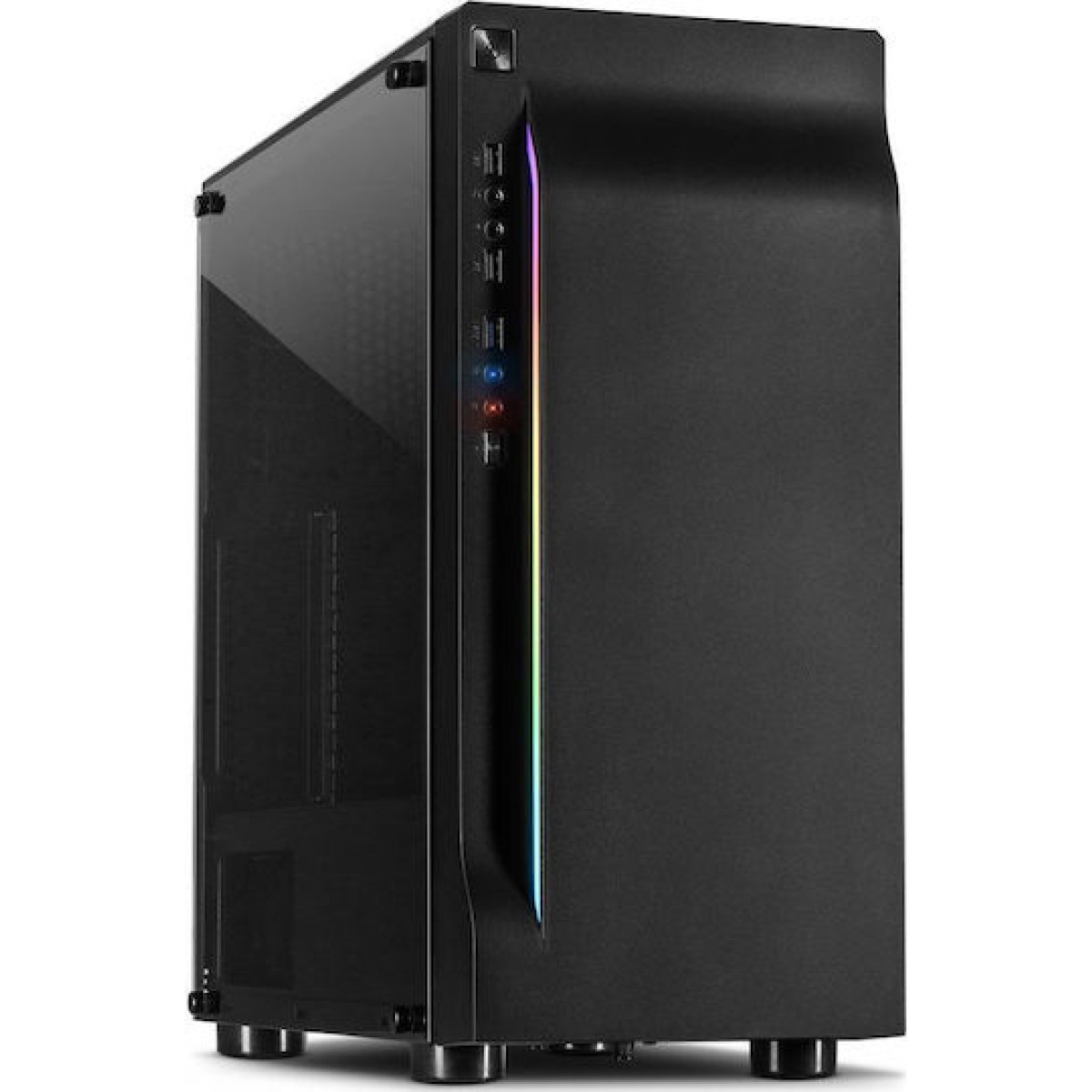 Inter-Tech A-3411 Creek Gaming Midi Tower Κουτί Υπολογιστή με RGB Φωτισμό Μαύρο