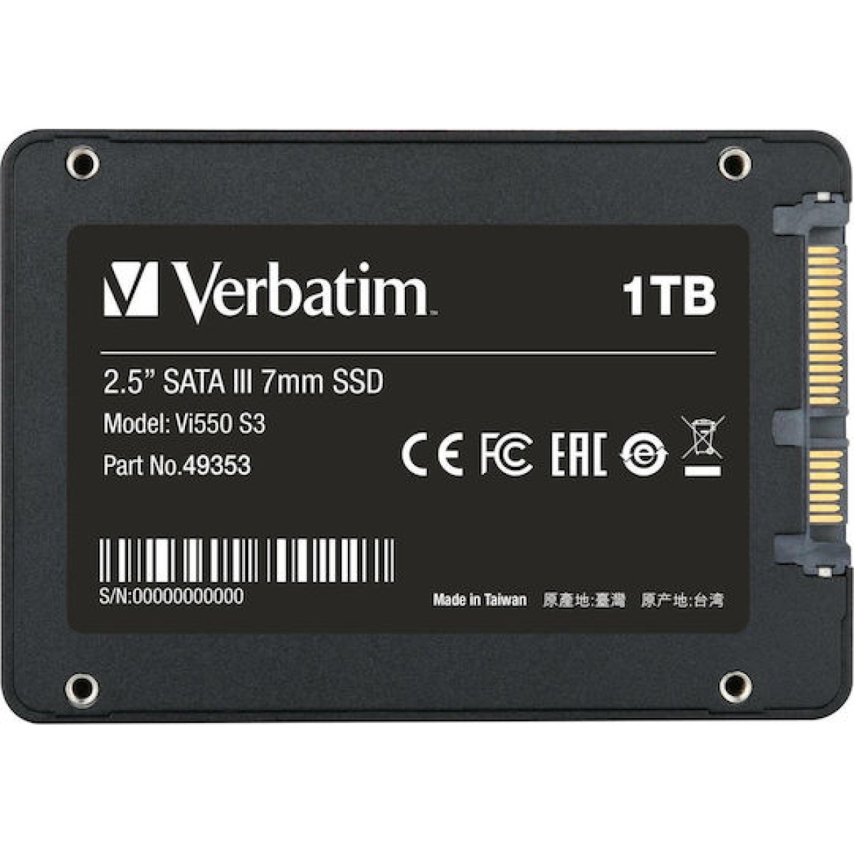 Verbatim Vi550 S3 SSD 1TB 2.5'' SATA III