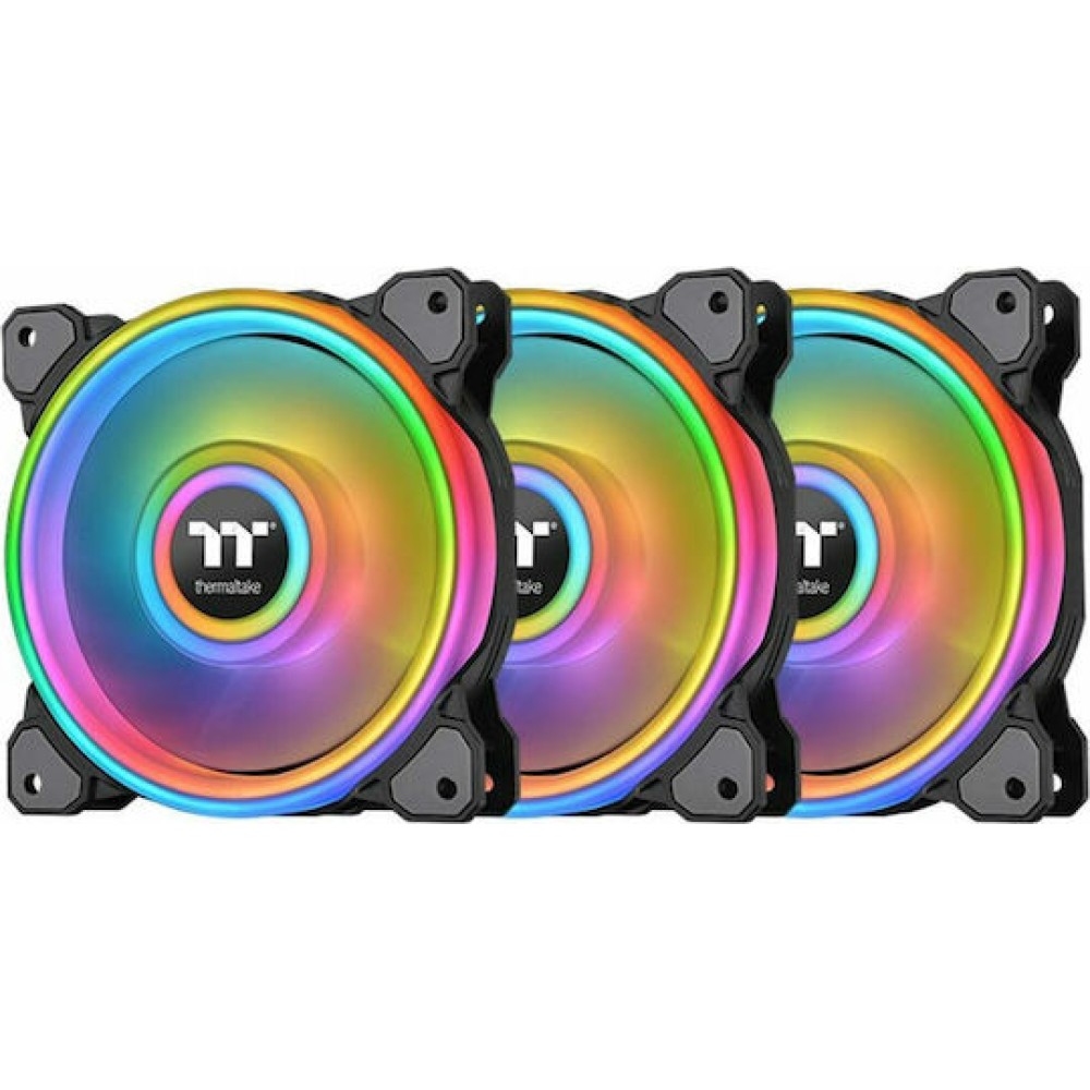 Thermaltake Quad 12 RGB Radiator Fan TT Premium Case Fan 120mm με Σύνδεση 4-Pin Molex 3τμχ