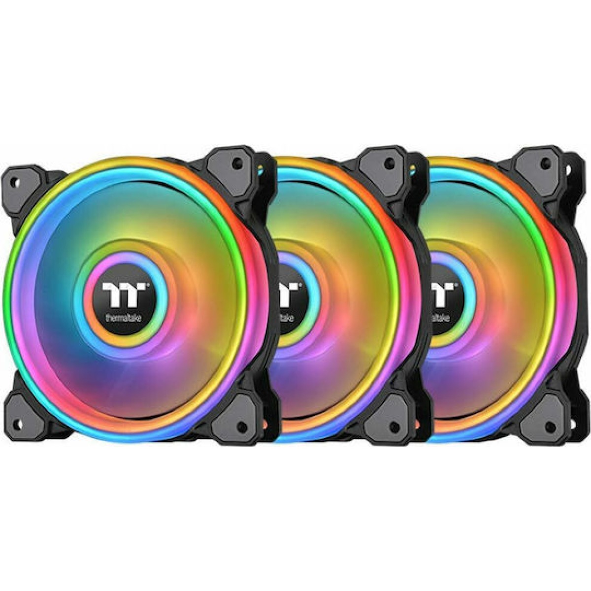 Thermaltake Quad 12 RGB Radiator Fan TT Premium Case Fan 120mm με Σύνδεση 4-Pin Molex 3τμχ