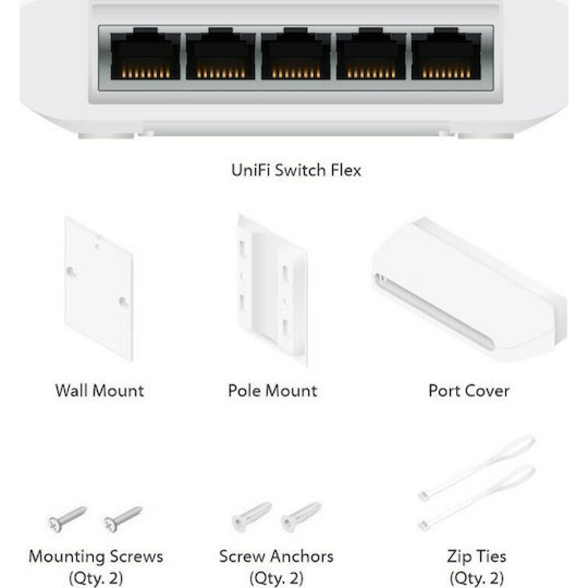 Ubiquiti UniFi USW-Flex Managed L2 PoE Switch με 5 Θύρες Gigabit (1Gbps) Ethernet