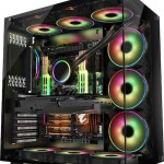 Inter-Tech C-701 Panorama Gaming Midi Tower Κουτί Υπολογιστή με Πλαϊνό Παράθυρο Μαύρο