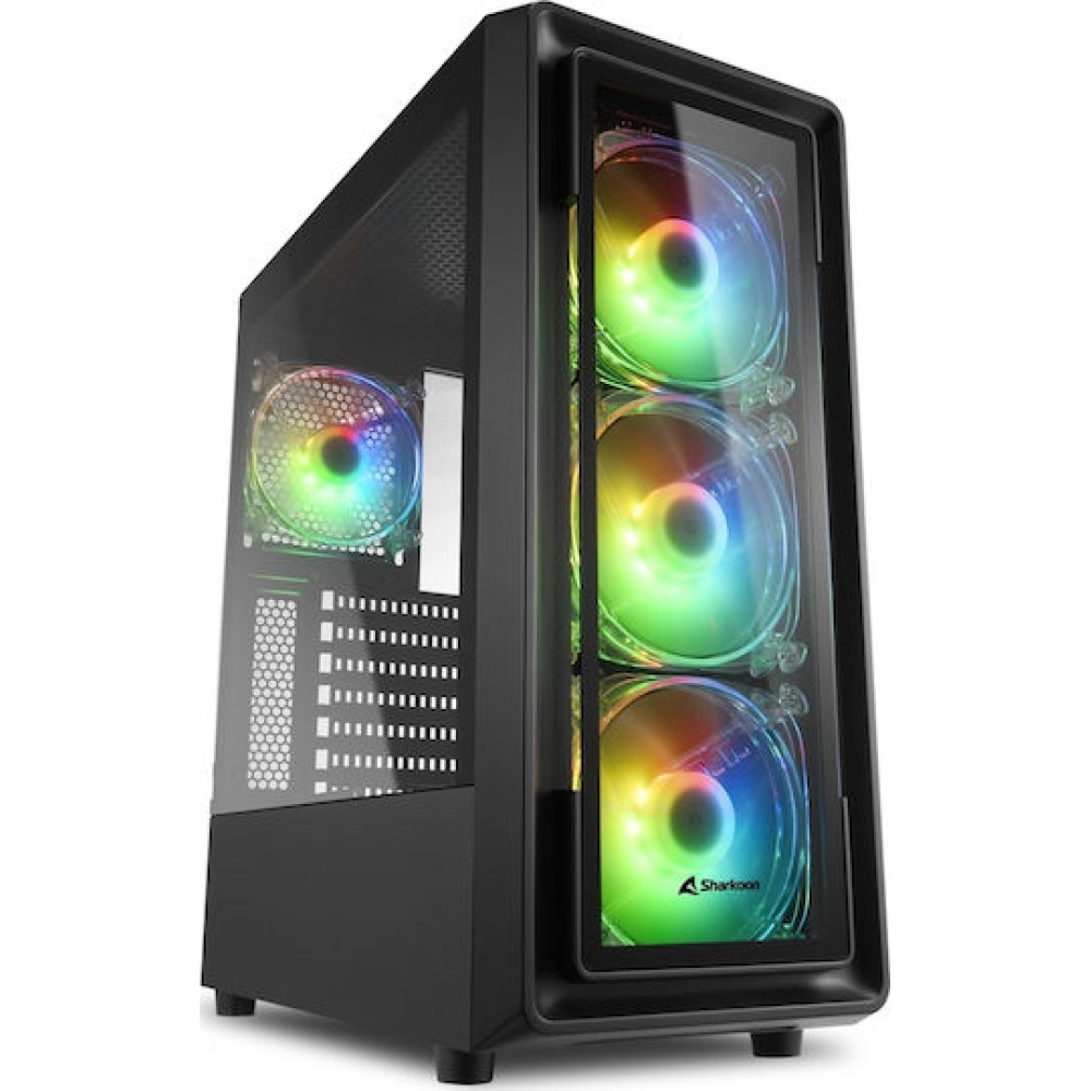 Sharkoon TK4 RGB Gaming Midi Tower Κουτί Υπολογιστή με Πλαϊνό Παράθυρο Μαύρο