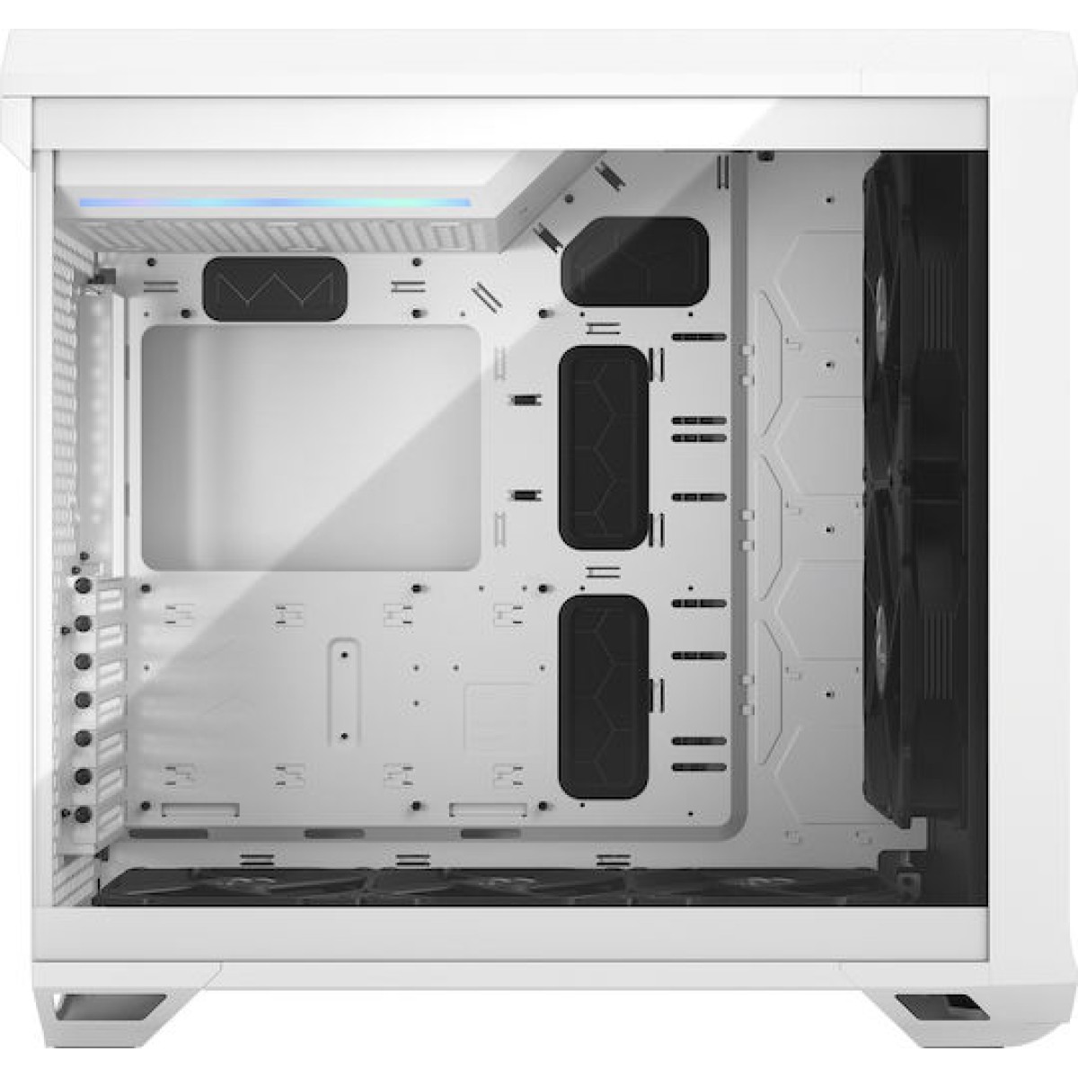 Fractal Design Torrent Gaming Midi Tower Κουτί Υπολογιστή με Πλαϊνό Παράθυρο White TG Clear