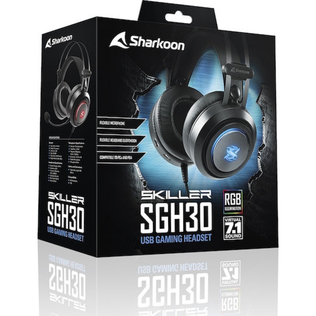 Sharkoon Skiller SGH30 Over Ear Gaming Headset με σύνδεση USB
