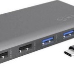 Icy Box USB-C Docking Station με HDMI/DisplayPort 4K PD Ethernet και σύνδεση 3 Οθονών Γκρι (IB-DK4050-CPD)