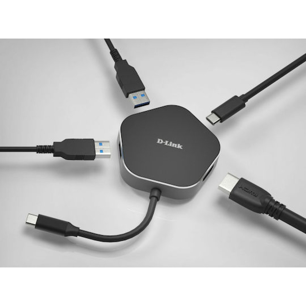 D-Link USB-C Docking Station με HDMI 4K PD Ethernet Μαύρο (DUB-M420)