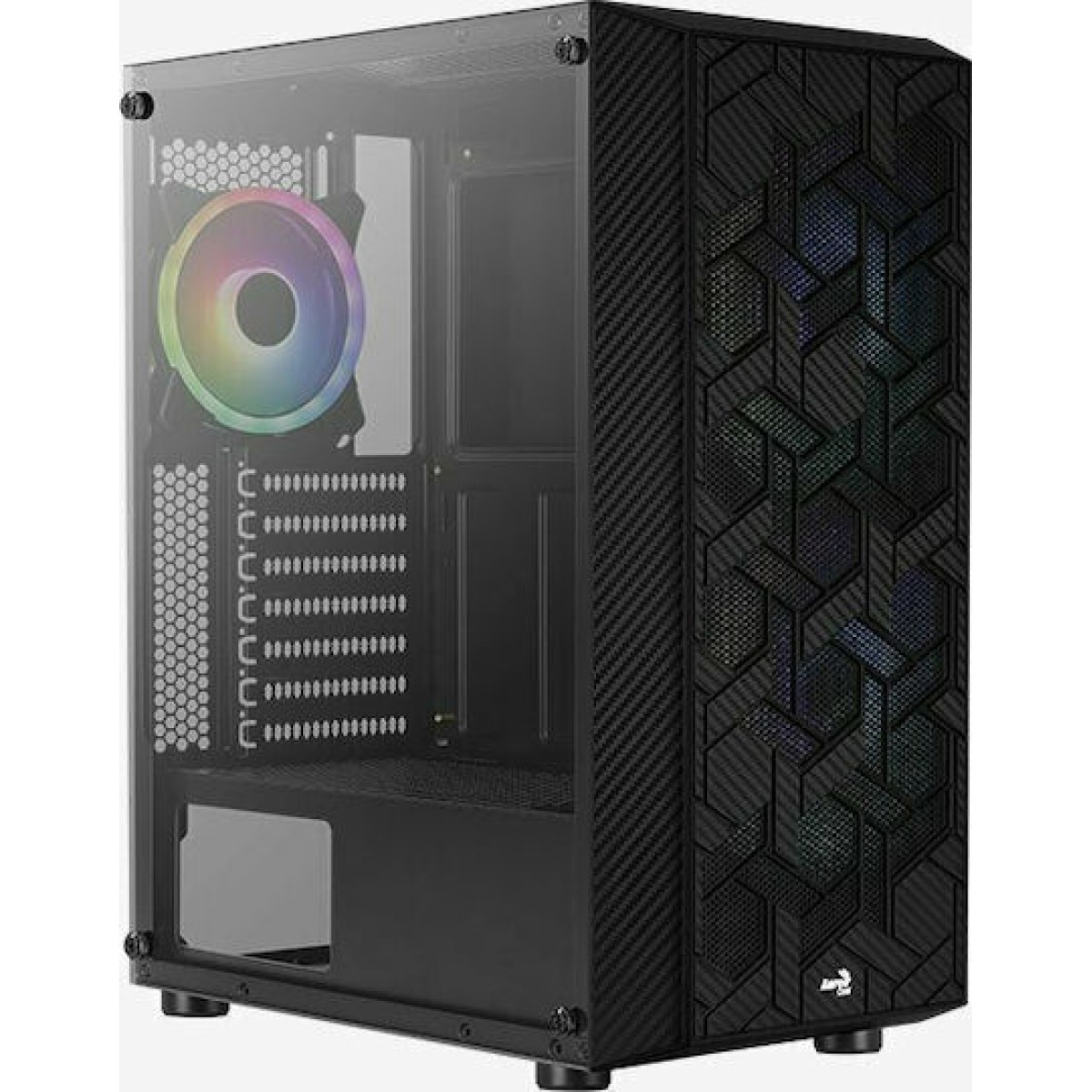 Aerocool Hive ARGB v1 Gaming Midi Tower Κουτί Υπολογιστή με Πλαϊνό Παράθυρο Μαύρο