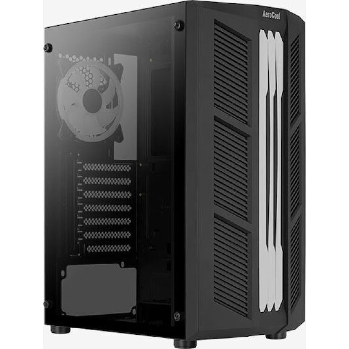 Aerocool Prime ARGB v2 Gaming Midi Tower Κουτί Υπολογιστή με Πλαϊνό Παράθυρο Μαύρο