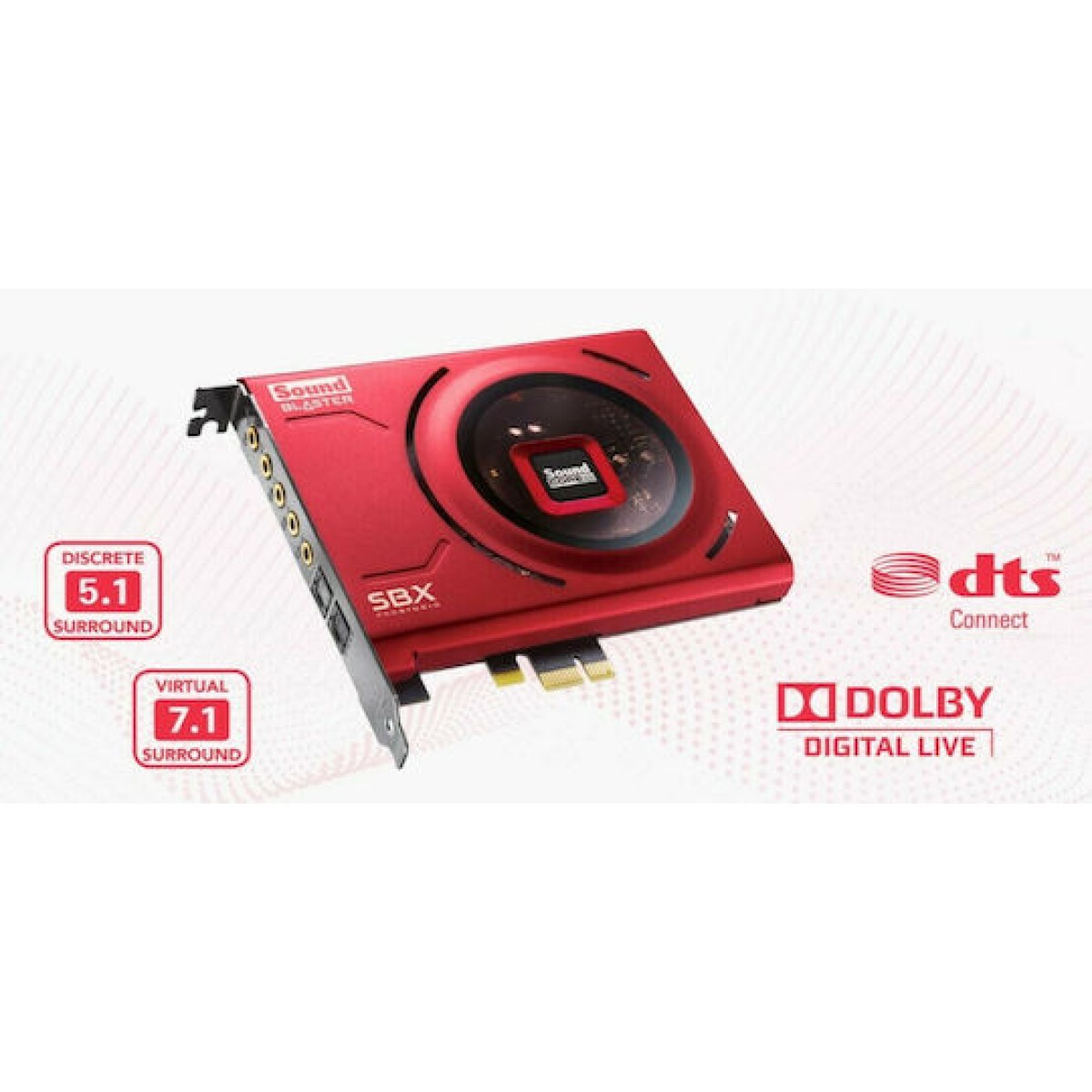 Creative Blaster Z SE ​Εσωτερική PCI Express Κάρτα Ήχου 5.1 σε Κόκκινο χρώμα