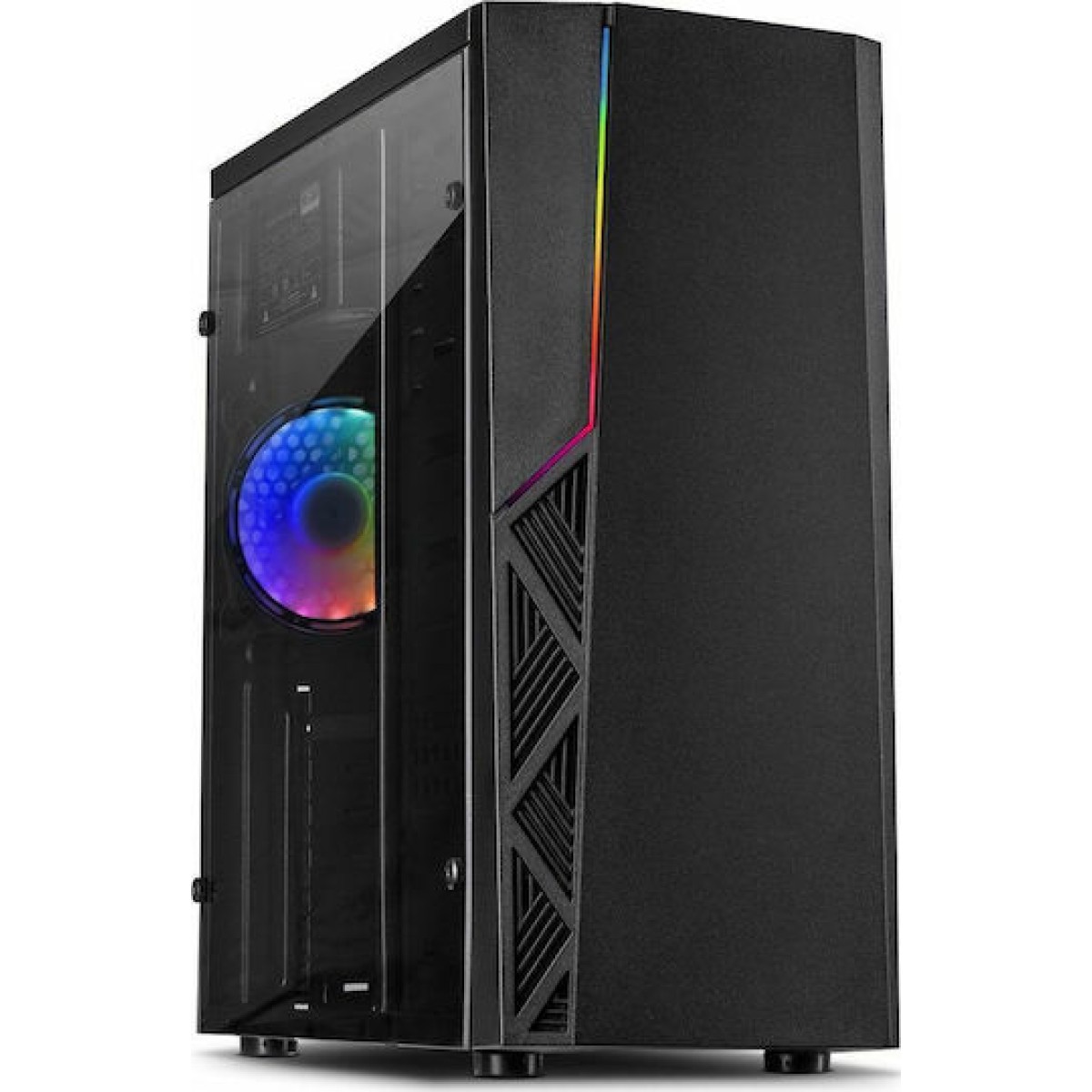 Inter-Tech B-02 RGB Gaming Midi Tower Κουτί Υπολογιστή με Πλαϊνό Παράθυρο Μαύρο