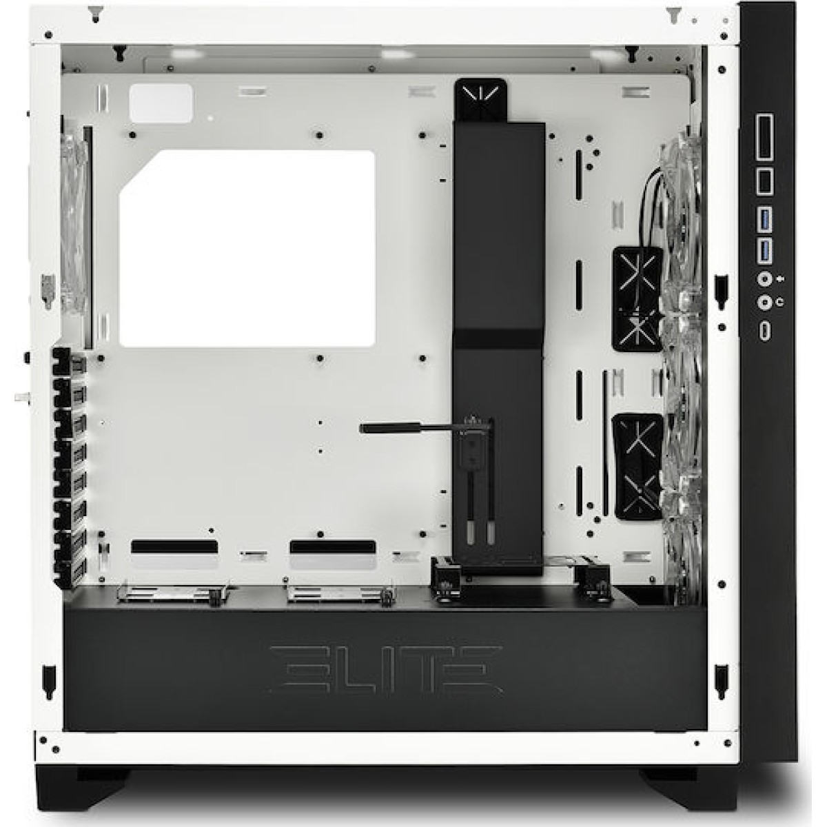 Sharkoon Elite Shark CA300H Gaming Midi Tower Κουτί Υπολογιστή με Πλαϊνό Παράθυρο και RGB Φωτισμό Λευκό