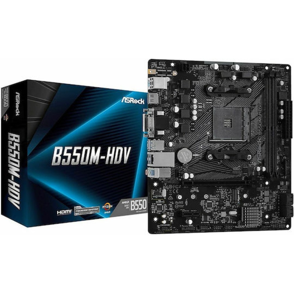 ASRock B550M-HDV Motherboard Micro ATX με AMD AM4 Socket 90-MXBDJ0-A0UAYZ