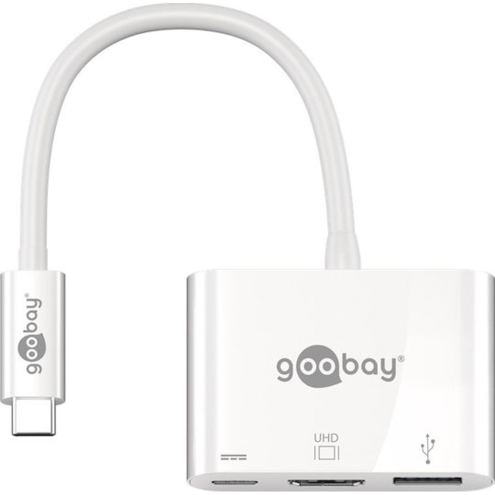 Goobay USB-C Docking Station με HDMI 4K PD Λευκό (62104)