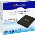 Verbatim Εξωτερικός Οδηγός Εγγραφής/Ανάγνωσης DVD/CD για Laptop / Desktop Μαύρο