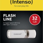 Intenso Flash Line 32GB USB 3.1 Stick με σύνδεση USB-C Λευκό