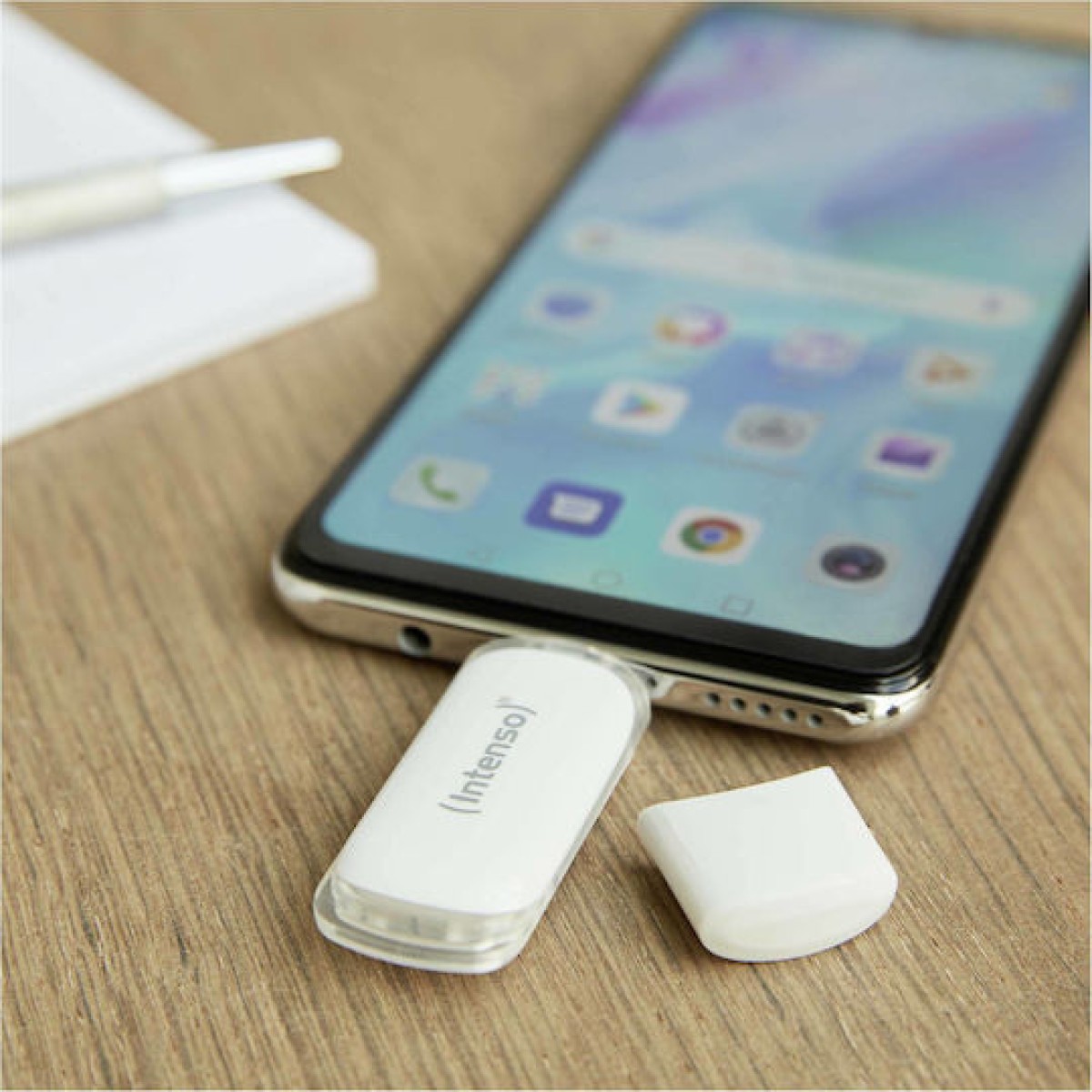 Intenso Flash Line 64GB USB 3.1 Stick με σύνδεση USB-C Λευκό