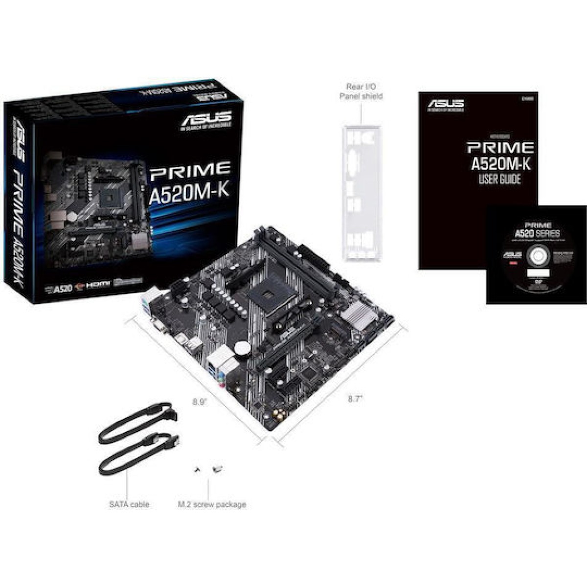 Asus Prime A520M-K Motherboard Micro ATX με AMD AM4 Socket 90MB1500-M0EAY0