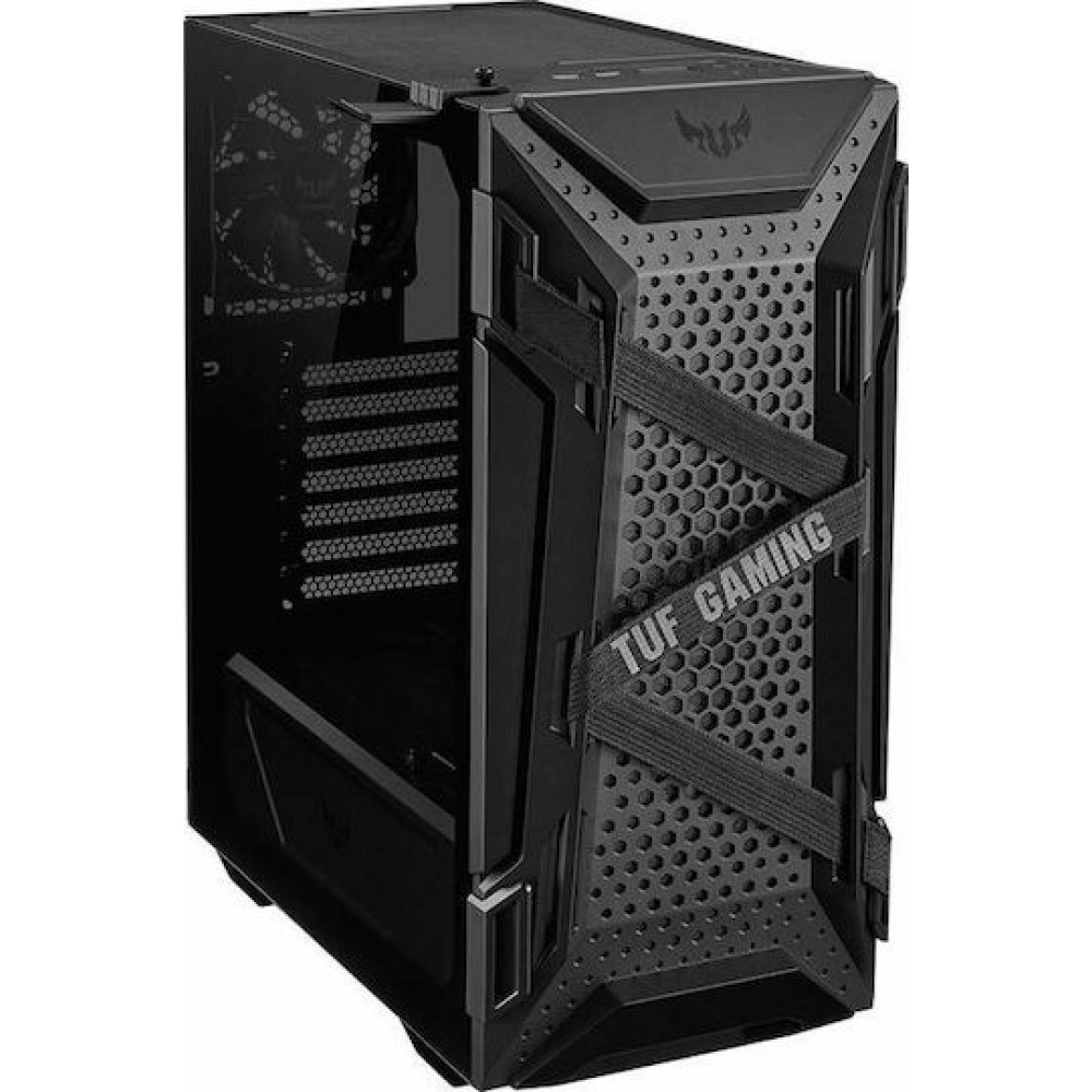 Asus TUF Gaming GT301 Midi Tower Κουτί Υπολογιστή με Πλαϊνό Παράθυρο και RGB Φωτισμό Μαύρο