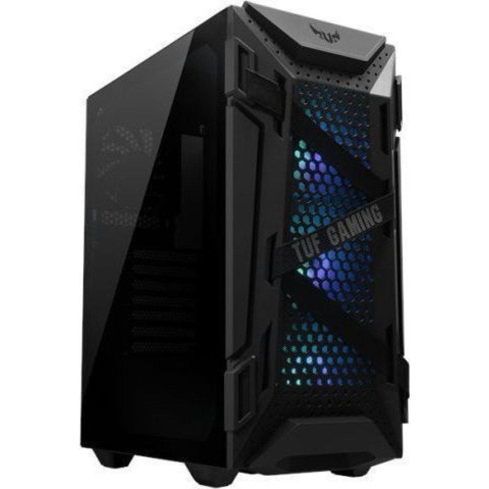 Asus TUF Gaming GT301 Midi Tower Κουτί Υπολογιστή με Πλαϊνό Παράθυρο και RGB Φωτισμό Μαύρο