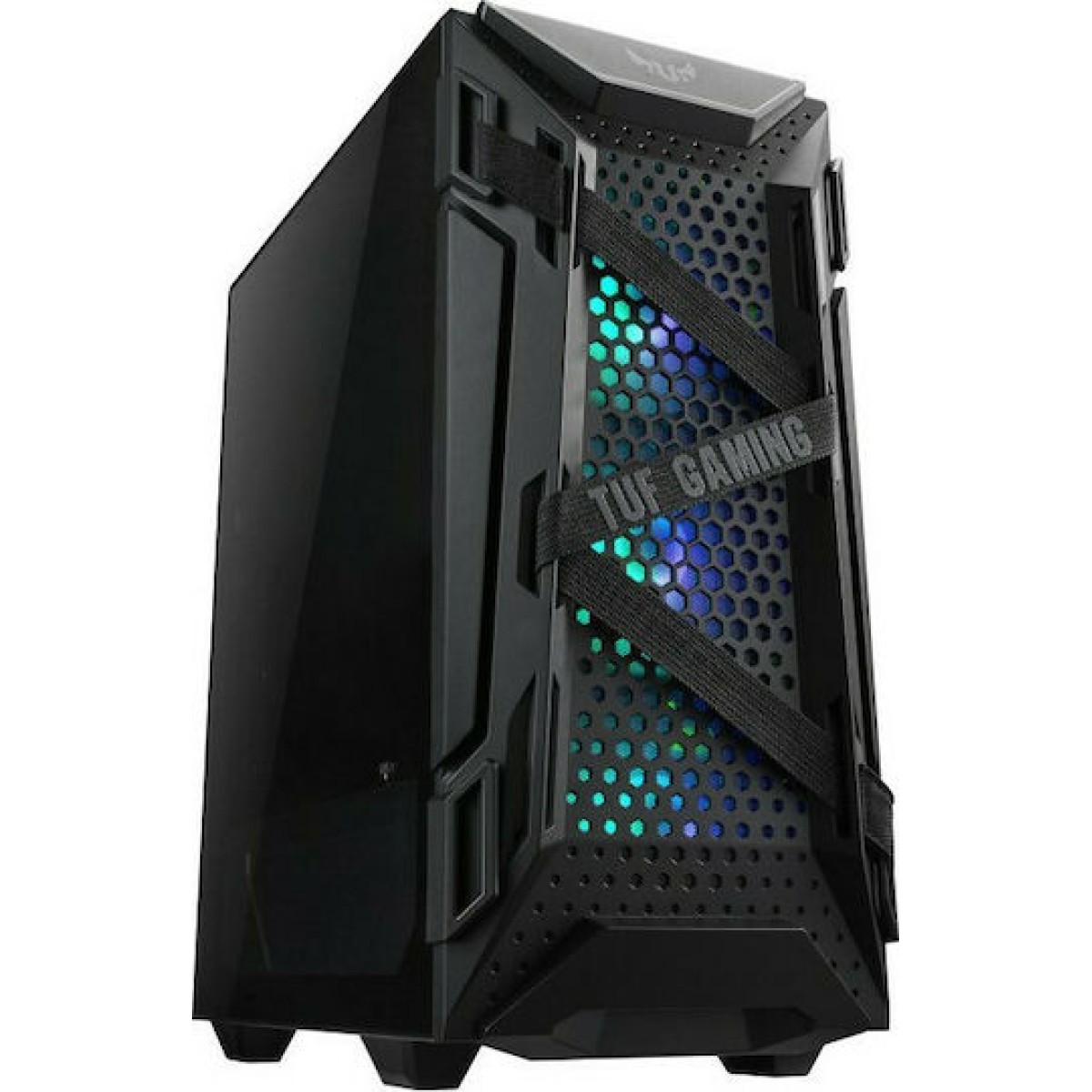 Asus TUF Gaming GT301 Midi Tower Κουτί Υπολογιστή με Πλαϊνό Παράθυρο και RGB Φωτισμό Μαύρο