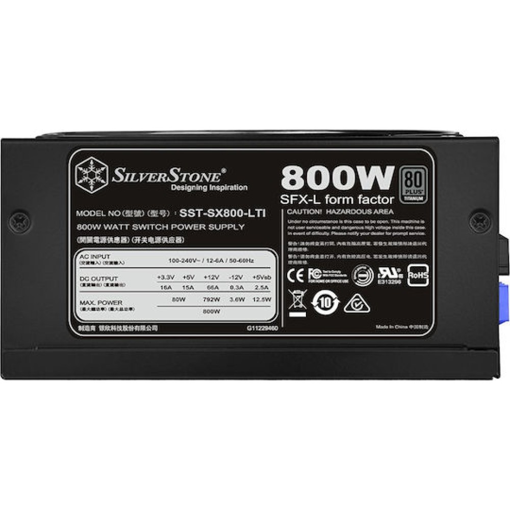 Silverstone SFX SX800-LTI 800W Μαύρο Τροφοδοτικό Υπολογιστή Full Modular 80 Plus Titanium